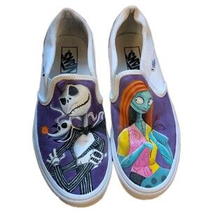 ONE OF A KIND Custom Hand Painted Vans Nightmare Before Christmas Halloween 9.5